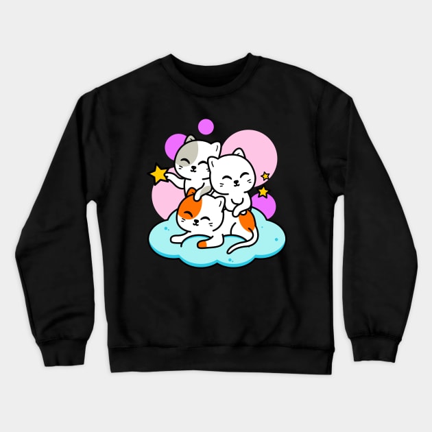 Cute Kittens Cats Family Cat Lovers Crewneck Sweatshirt by Foxxy Merch